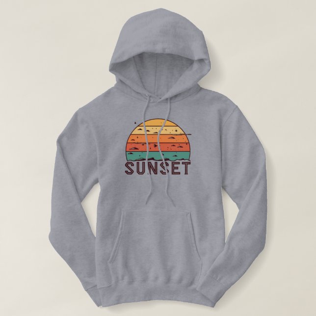 Retro Solnedgång Horisont Grafisk T-Shirt (Design framsida)