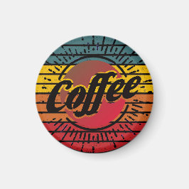 Retro solnedgång kaffe  magnet