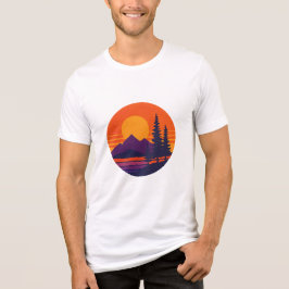 Retro Solnedgång Natur Vibe | Vintage 80-tals Este T Shirt