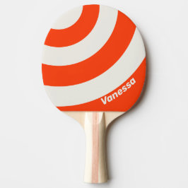 Retro Solnedgång Orange Tre Cirkel Rand med Namn Pingisracket