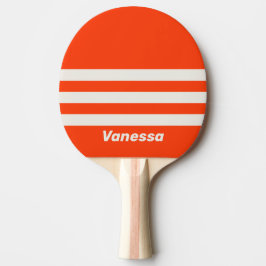 Retro Solnedgång Orange Tre Tvärgående Ränder med  Pingisracket