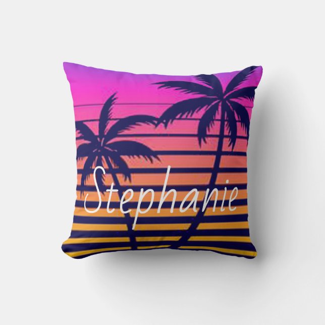 Retro solnedgång Personlig Kudde (Framsida)