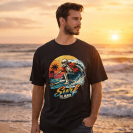 Retro solnedgång strand gotisk surfing grafik t shirt