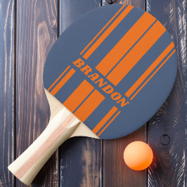 Retro Solnedgång Strandlinje Dubbelbräda Rand med  Pingisracket