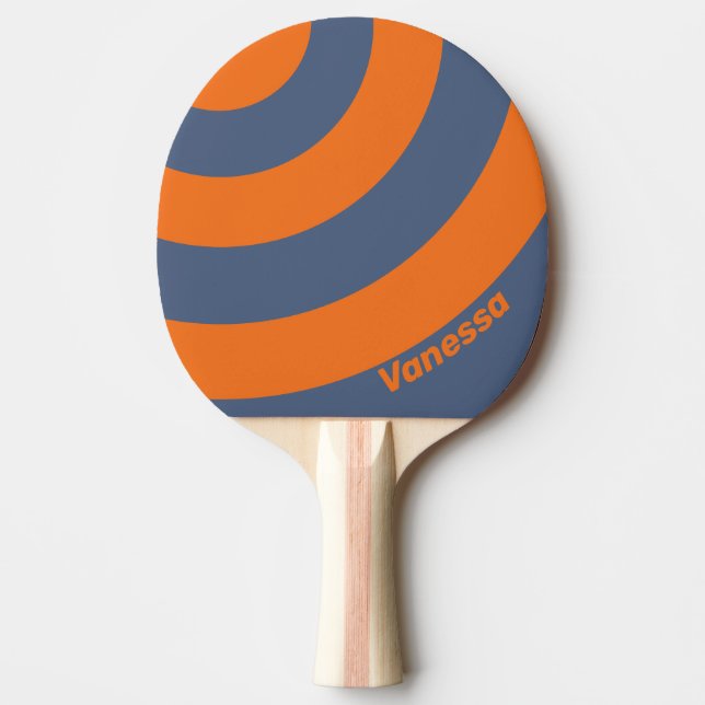 Retro Solnedgång Strandlinje Tre Cirklar Rand & Na Pingisracket (Framsidan)
