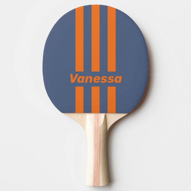 Retro Solnedgång Strandlinje Tre Pin Streck med Na Pingisracket (Framsidan)