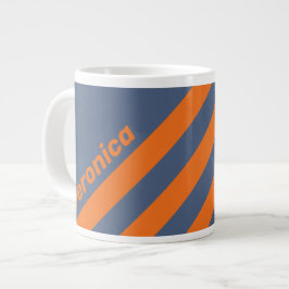 Retro Solnedgång Strandlinje Tre Ränder med Namn Jumbo Mugg