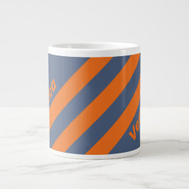 Retro Solnedgång Strandlinje Tre Ränder med Namn Jumbo Mugg