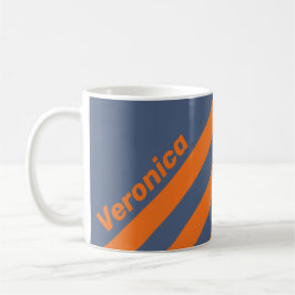 Retro Solnedgång Strandlinje Tre Ränder med Namn Kaffemugg