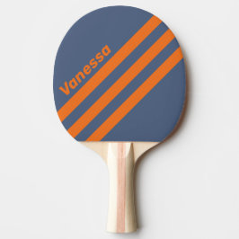 Retro Solnedgång Strandlinje Trevinklad Rand & Nam Pingisracket