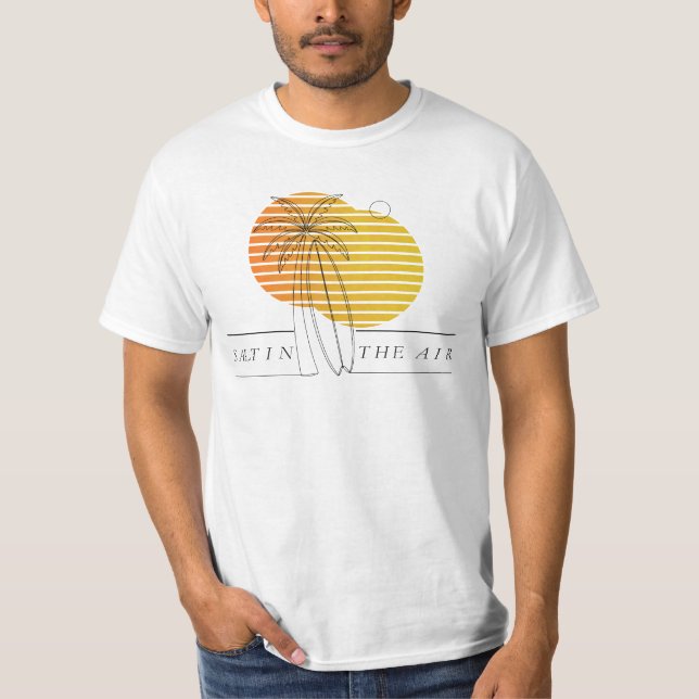 Retro Solnedgång Surfbräda Minimalist Salt I Lufte T Shirt (Framsida)