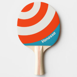 Retro Solnedgång Tidvatten Rush Cirkel Rand med Na Pingisracket