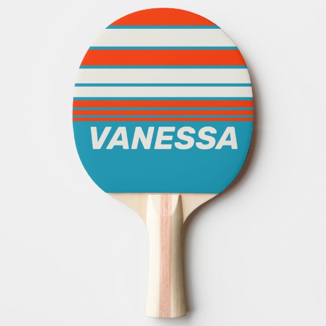 Retro Solnedgång Tidvatten Rush Horisont Randning  Pingisracket (Framsidan)