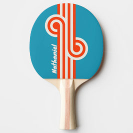 Retro Solnedgång Tidvatten Rush Loop med namn Pingisracket
