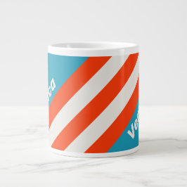 Retro Solnedgång Tidvatten Rush Ränder med namn Jumbo Mugg