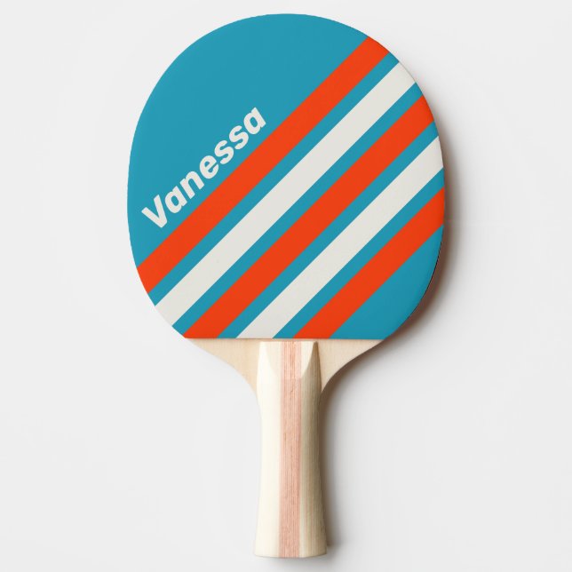 Retro Solnedgång Tidvatten Rush Snedrandig mönstri Pingisracket (Framsidan)