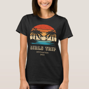 Retro solnedgång Tjejresan möhippa Matchande T Shirt