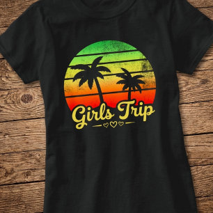 Retro Solnedgång Tjejresan Vintage Strand Semester T Shirt