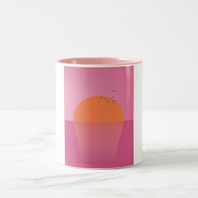 Retro Solnedgång Två-Tonad Mugg (Center)