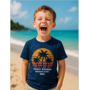 Retro solnedgångs Familjeåterförening matchande so T Shirt