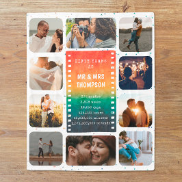 Retro Solnedgångs Foto Herr och fru 50-årsjubileum Fleecefilt