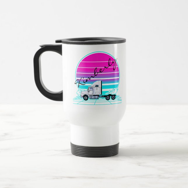 Retro Solnedgångs Lastbil Resemugg (Vänster)