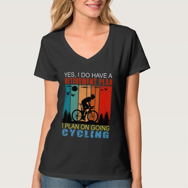 Retro solnedgångsslogan pensionsplan  Jag planerar T Shirt (Framsida)