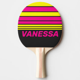 Retro Solnedglöd Horisont Stripning med Namn Pingisracket