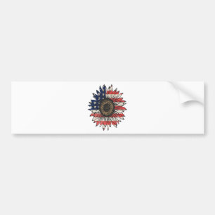 Retro solros 4 juli USA Bildekal