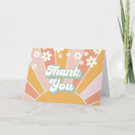 Retro solsken daisy boho tack kort