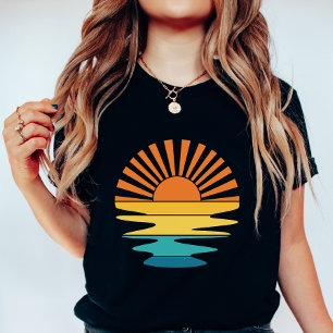 Retro soluppgång solnedgång; Fet minimalistisk som T Shirt