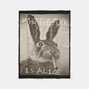 Retro som F_ck är Alice Funny-kanin Fleecefilt