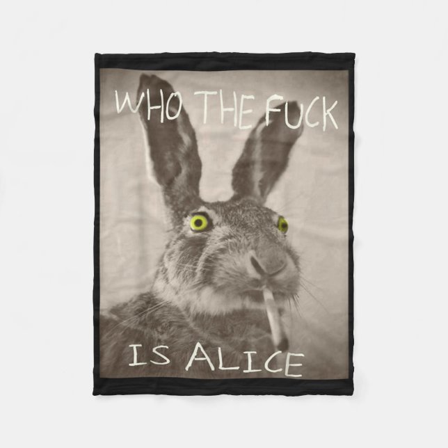 Retro som F_ck är Alice Funny-kanin Fleecefilt (Framsidan)