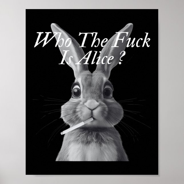 Retro som F_ck är Alice Funny-kanin Poster (Framsidan)