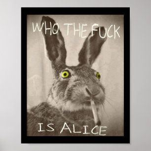 Retro som F_ck är Alice Funny-kanin Poster