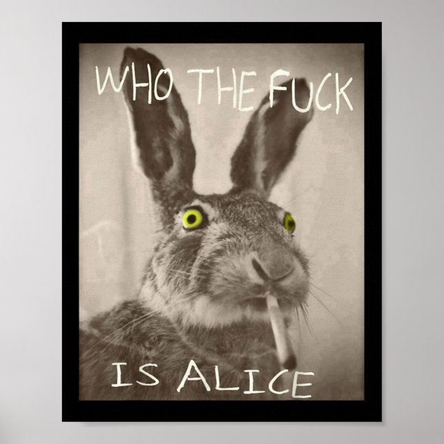 Retro som F_ck är Alice Funny-kanin Poster (Framsidan)