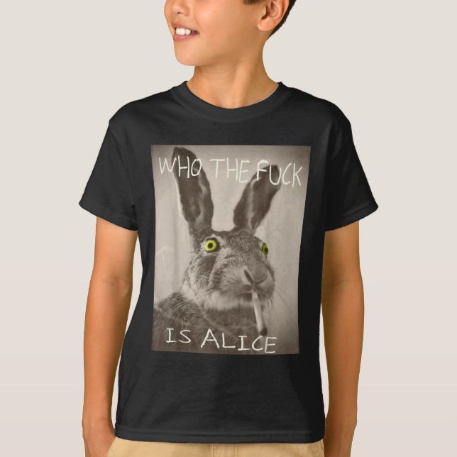 Retro som F_ck är Alice Funny-kanin T Shirt (Framsida)