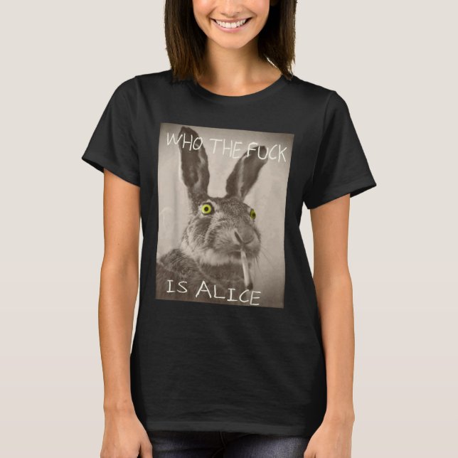Retro som F_ck är Alice Funny-kanin T Shirt (Framsida)