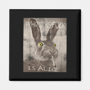 Retro som Fck är Alice Funny Rabbit Magnet