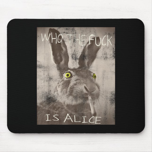 Retro som Fck är Alice Funny Rabbit Musmatta (Framsidan)