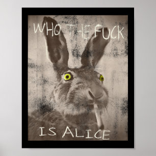 Retro som Fck är Alice Funny Rabbit Poster