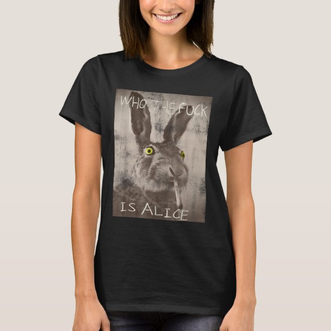 Retro som Fck är Alice Funny Rabbit T Shirt (Framsida)