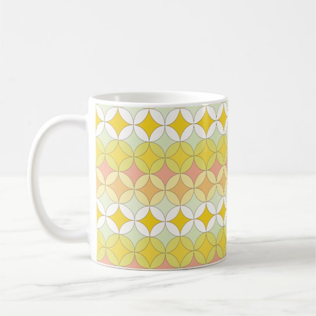 Retro Sömlös mönster. Disco stil.  Kaffemugg (Vänster)