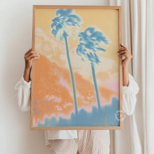 Retro sommar abstrakt tropisk paljetryck poster