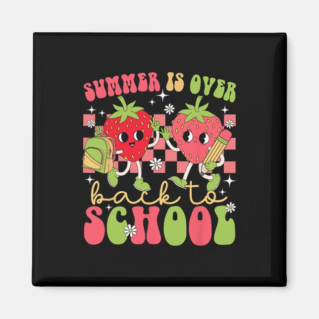 Retro sommar är över tillbaka till skolan söta lär magnet (Framsidan)