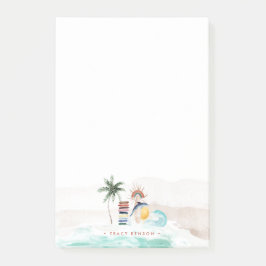 Retro sommar Boho Surf | Personlig monogram Post-it Block