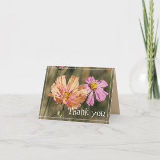 Retro sommar Cosmea-blommor Tack Kort
