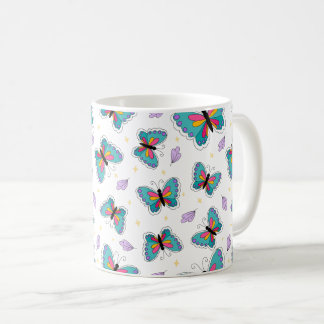Retro sommar fjäril kaffemugg