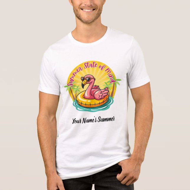 Retro Sommar Flamingo Poolparty - Sommarstämning T Shirt (Framsida)