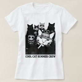 Retro sommar gangster katter Rollig meme grafisk t Shirt